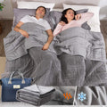 Weighted Blanket Queen Size 15lb Reversible - Cool Tencel, Warm Plush