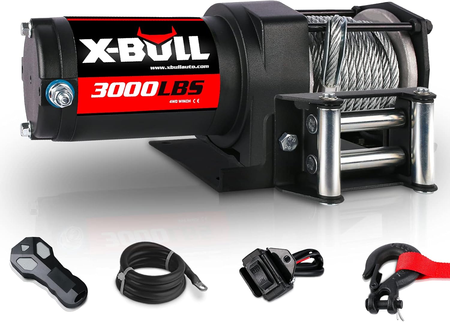 X-BULL 12V Electric ATV Winch with Wireless Control and Steel Cable
