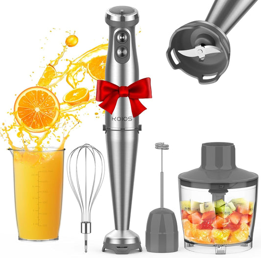 KOIOS 1000W 5-in-1 Hand Blender, Turbo Speed, Stainless Steel Blade