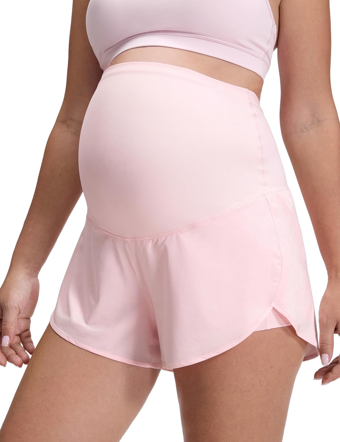 CRZ YOGA Lightweight Maternity Dolphin Workout Shorts for Moms