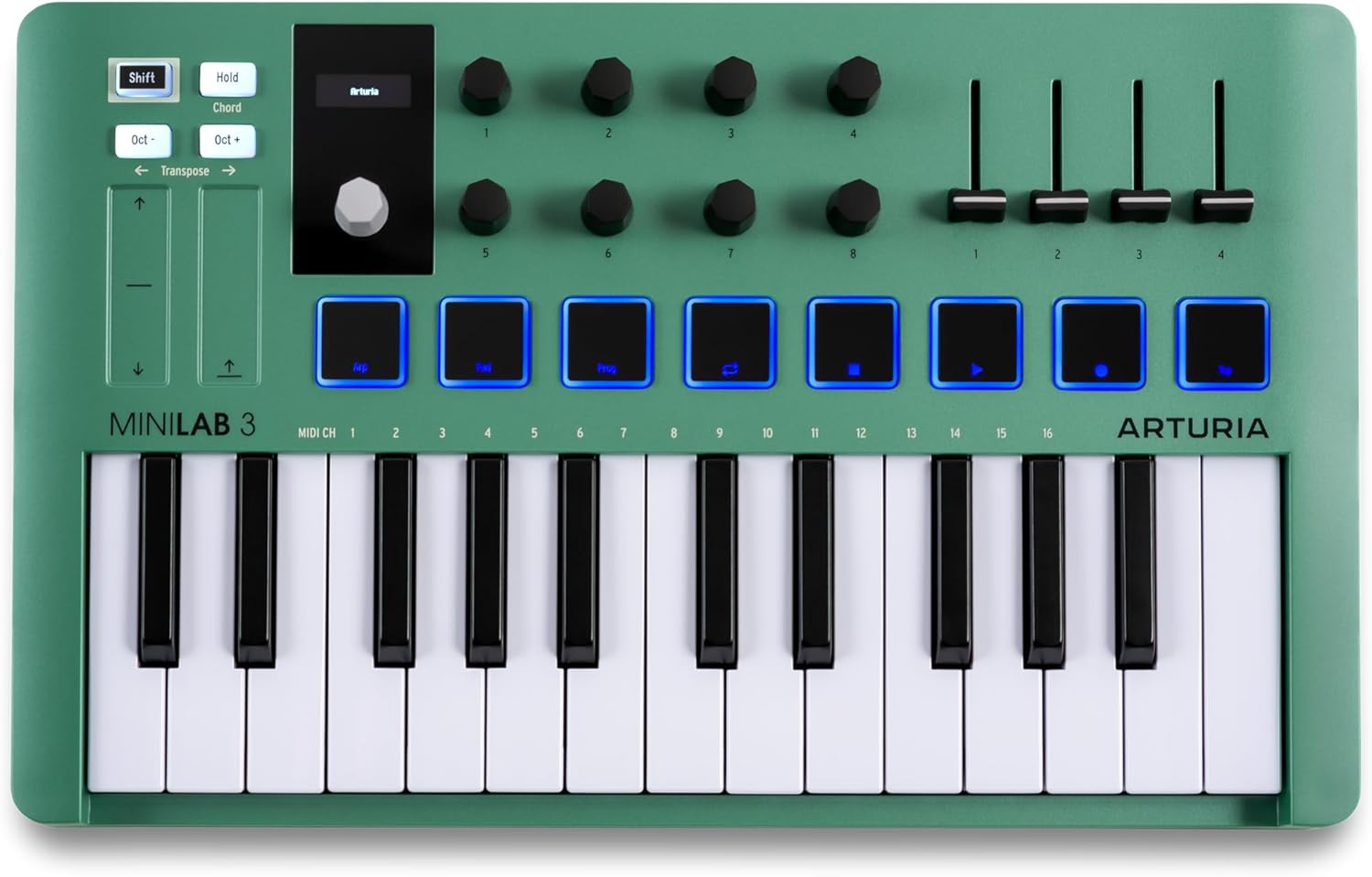 Arturia MiniLab 3: Mint Green, 25-Key MIDI Controller - Enhanced Creativity!