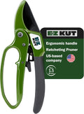 EZ Kut Heavy Duty Pruning Shears Green - Ratcheting Pruner for Easy