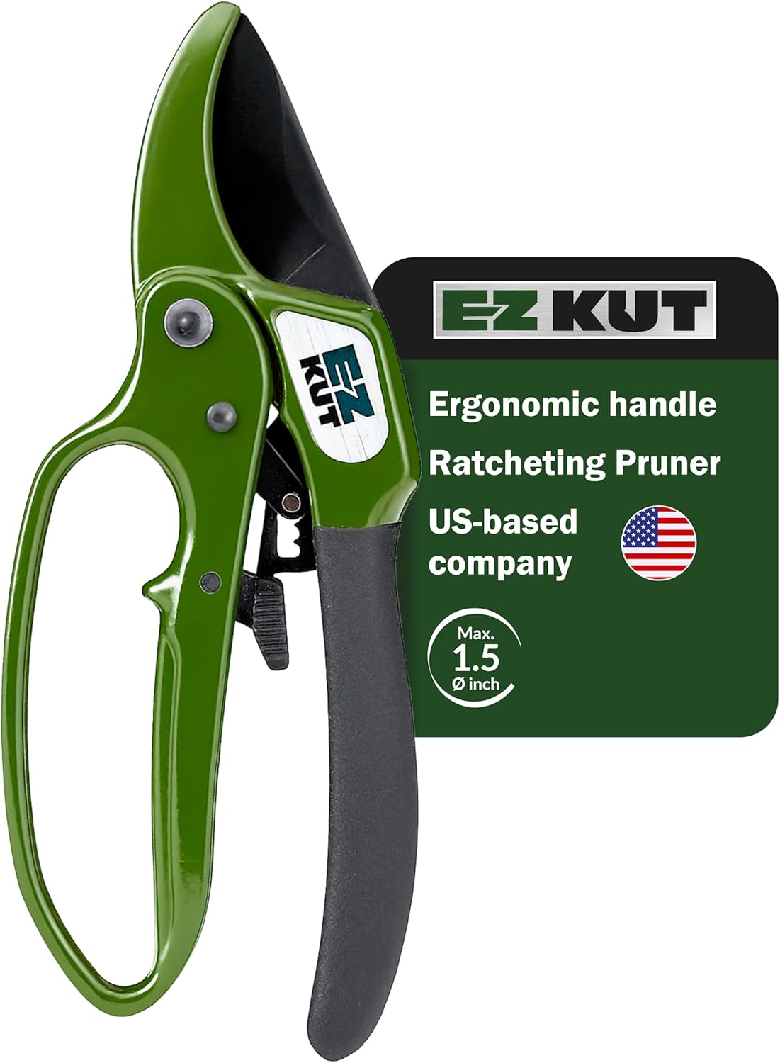 EZ Kut Heavy Duty Pruning Shears with Ratcheting Action Tool