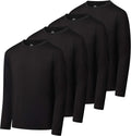 Set of 4 Boys Youth Long Sleeve Dry-Fit T-Shirts for Active Use