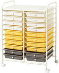 20 Drawer Rolling Storage Cart 25 x 15 x 35 in Yellow - Mobile