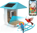 BEZOMIZ Smart Bird Feeder: AI Species ID, Solar Panel, IP66 - Blue