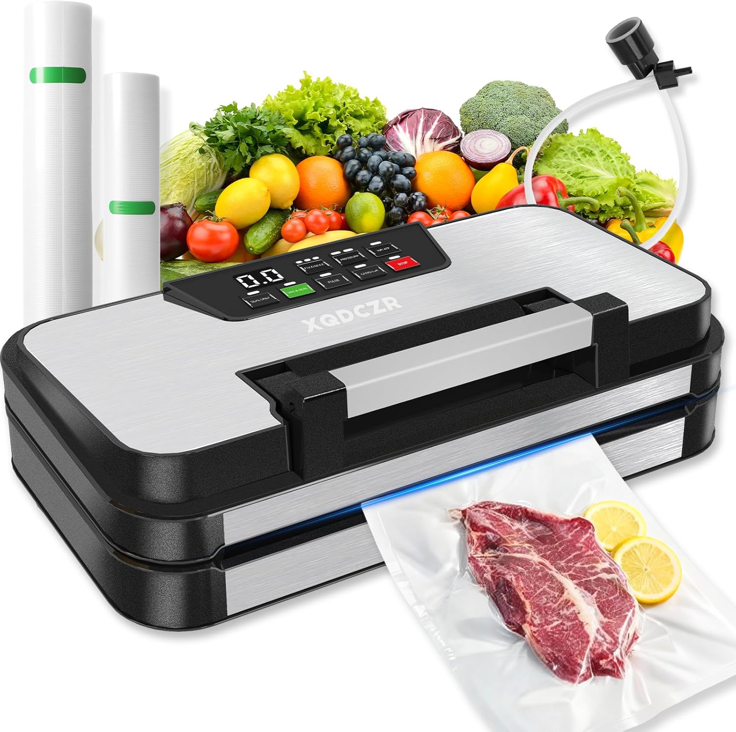95kPa Vacuum Sealer Machine with Double Pump & Easy-Lock Handle