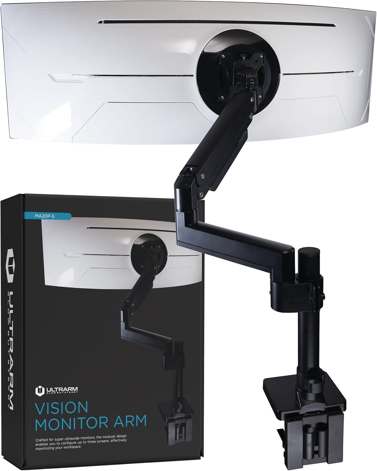 Pneumatic Ultrawide Monitor Arm Stand - Max 57, 44 lbs - ULTRARM