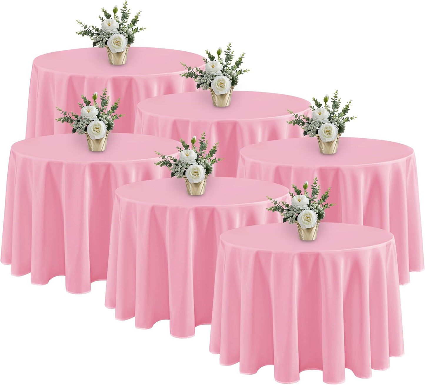 Fitable 6 Pack Pink Round Tablecloths for Elegant Events