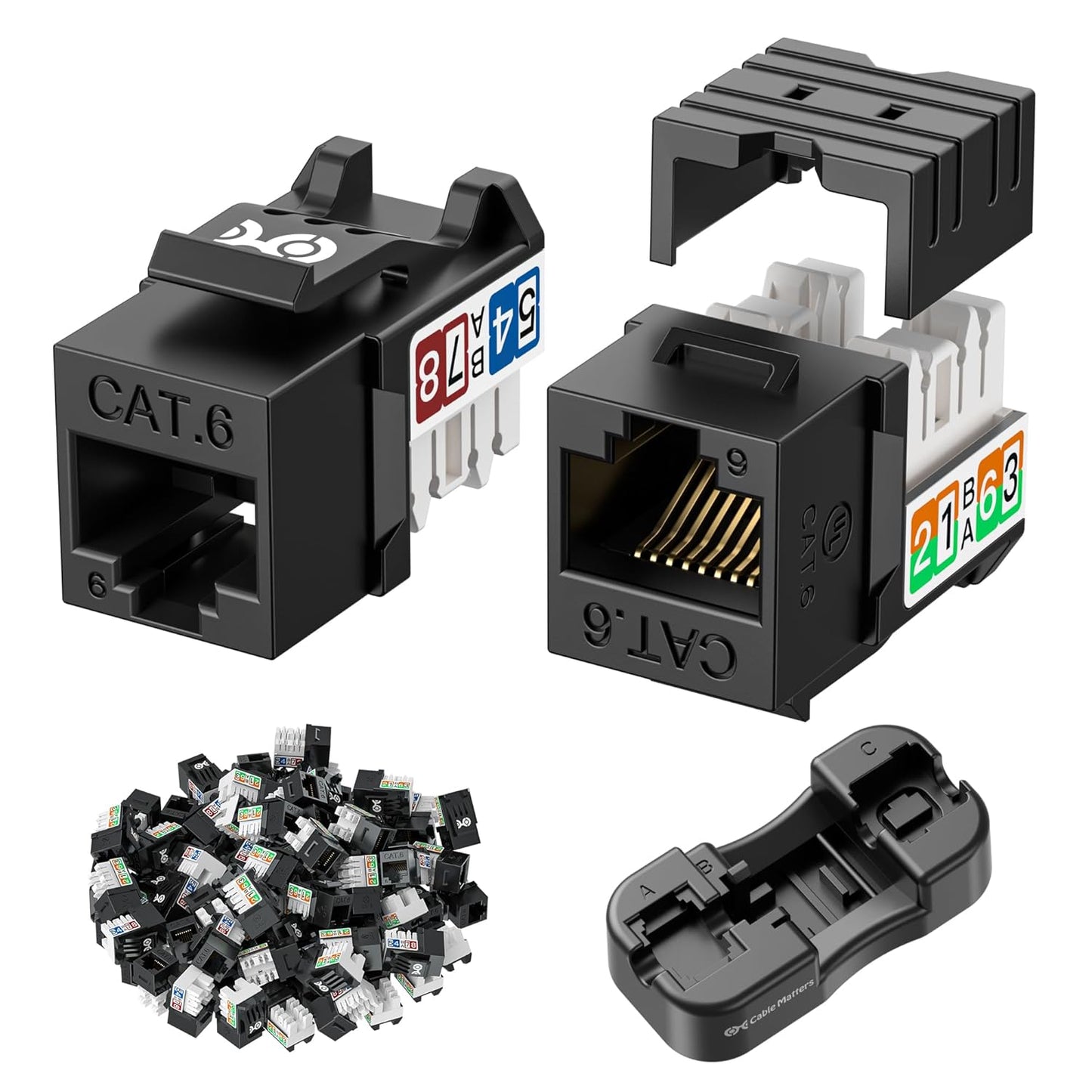 Cable Matters 25-Pack Cat6 Keystone Jacks for Fast Install