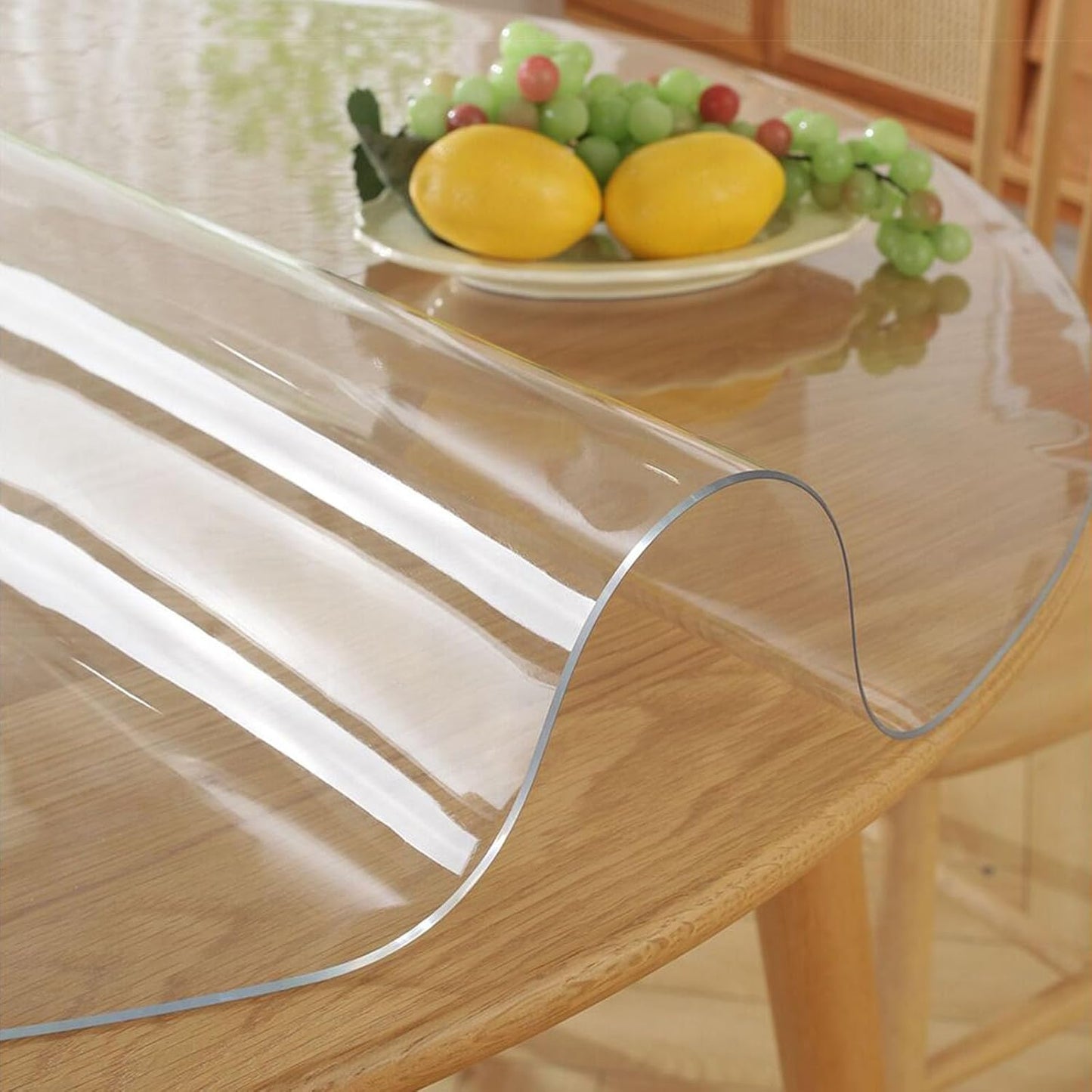 60 Inch Round Clear Dining Table Protector for Glass Furniture
