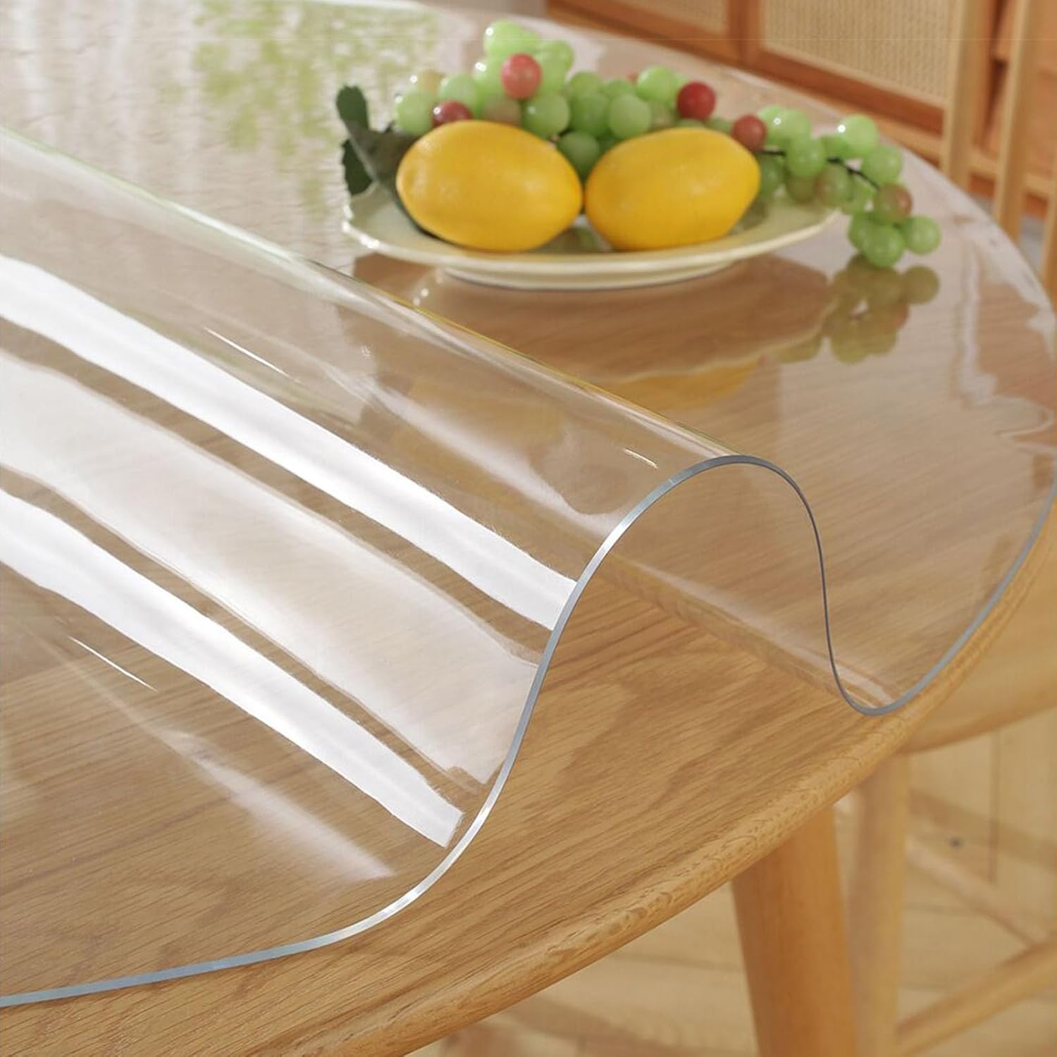 60 Inch Round Clear Dining Table Protector for Glass Furniture