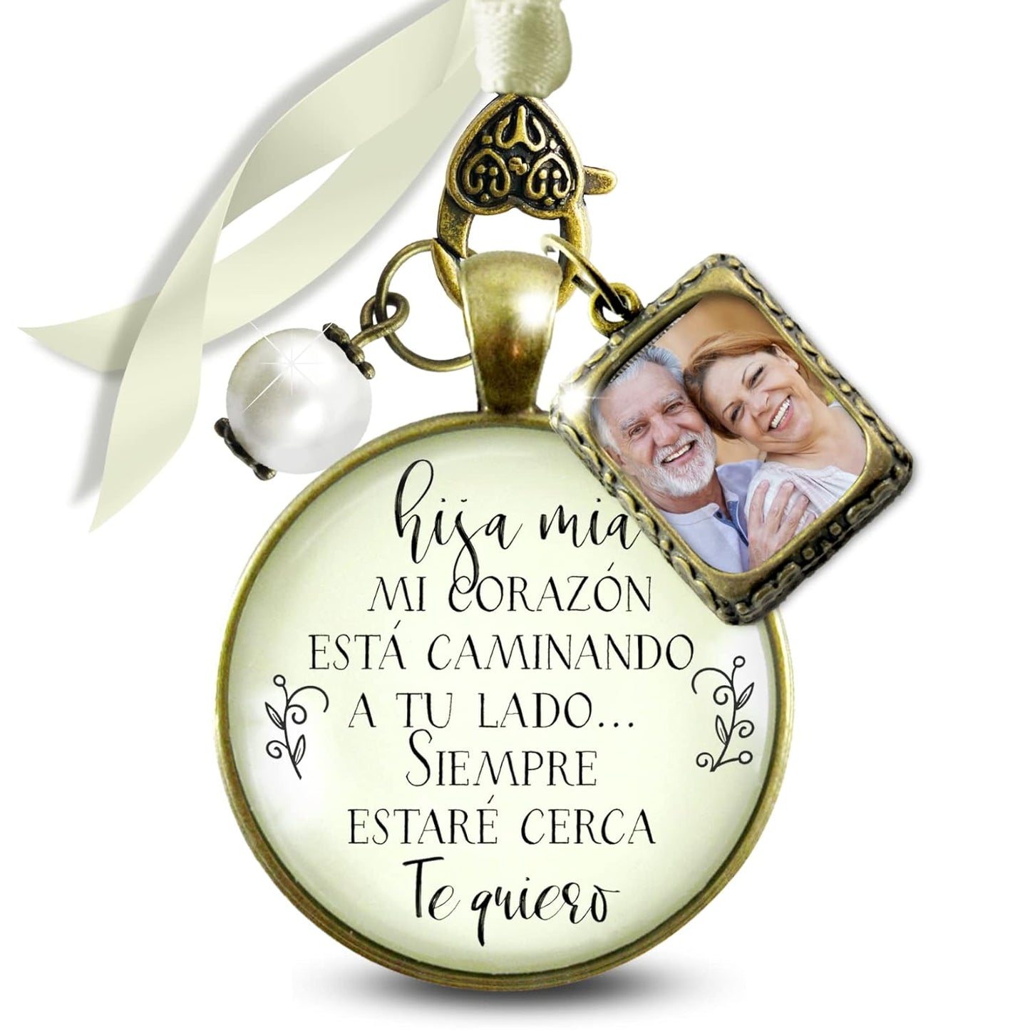 Spanish Memorial Bridal Bouquet Charm for Wedding Day Remembrance