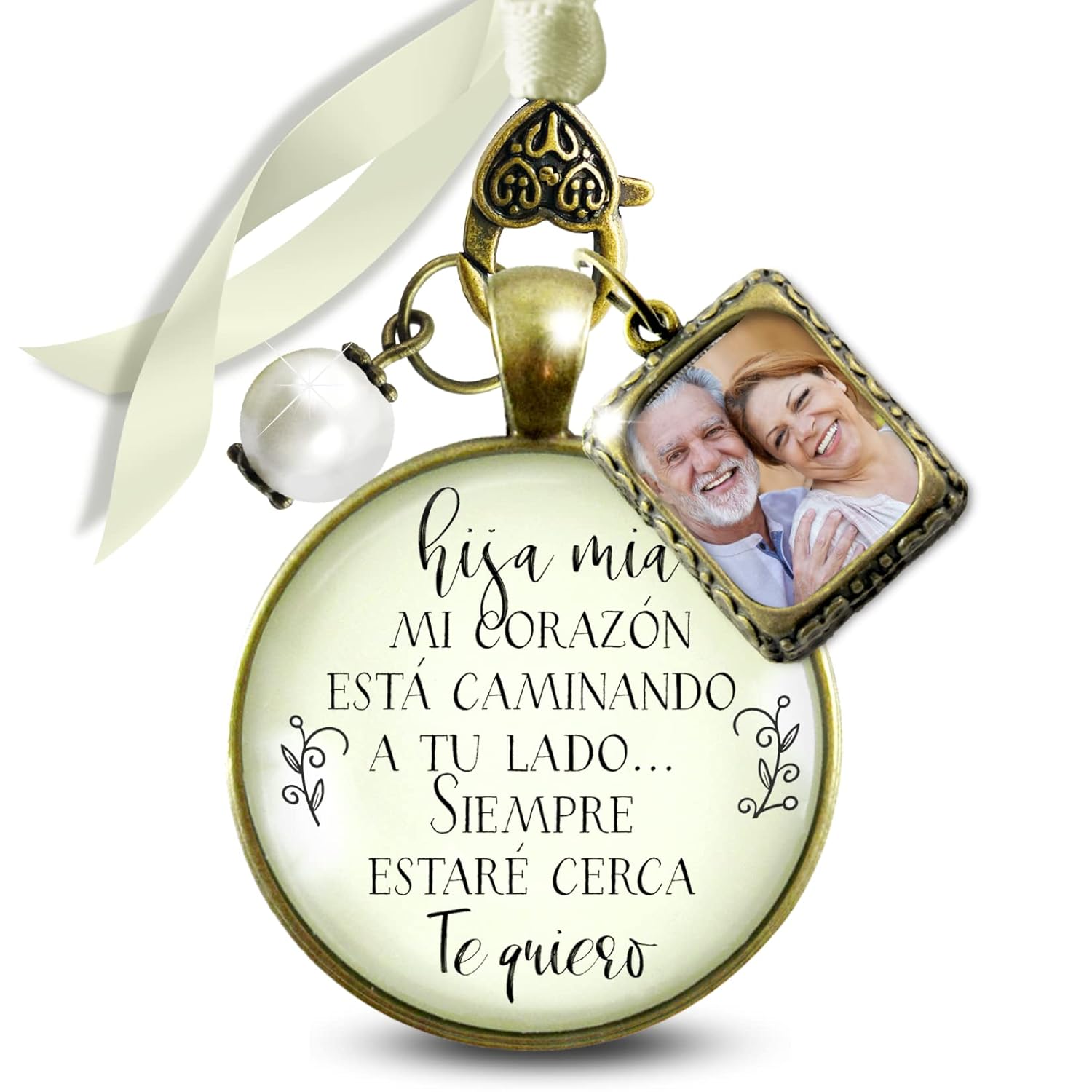 Spanish Memorial Bridal Bouquet Charm for Wedding Day Remembrance
