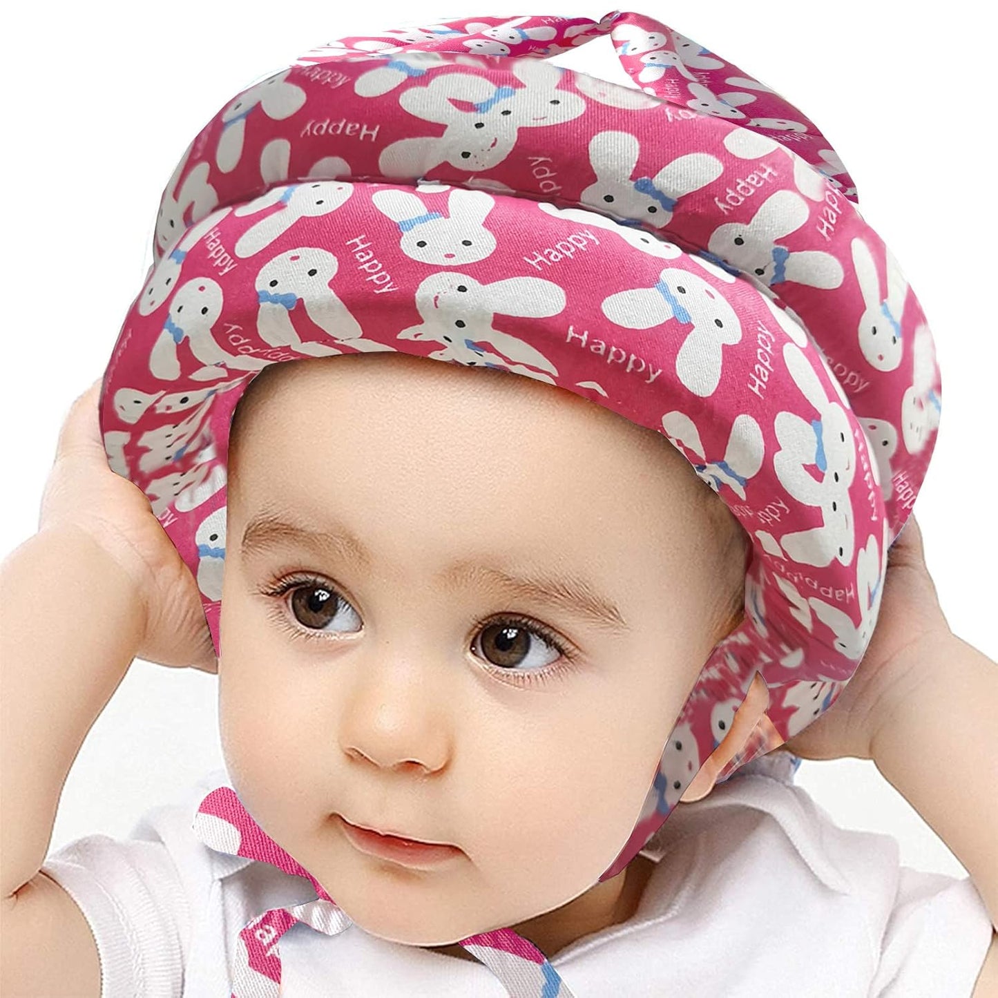IULONEE Baby Safety Head Bumper Cap - Pink Rabbit