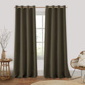 Olive Green 100% Blackout Curtains 52 x 96 in - Thermal Linen Panels