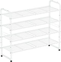 SUFAUY 4-Tier 33 in Wide Shoe Rack Organizer - Stackable Heavy Duty