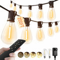 luckystyle 200FT LED Outdoor String Lights with Remote - Dimmable Warm