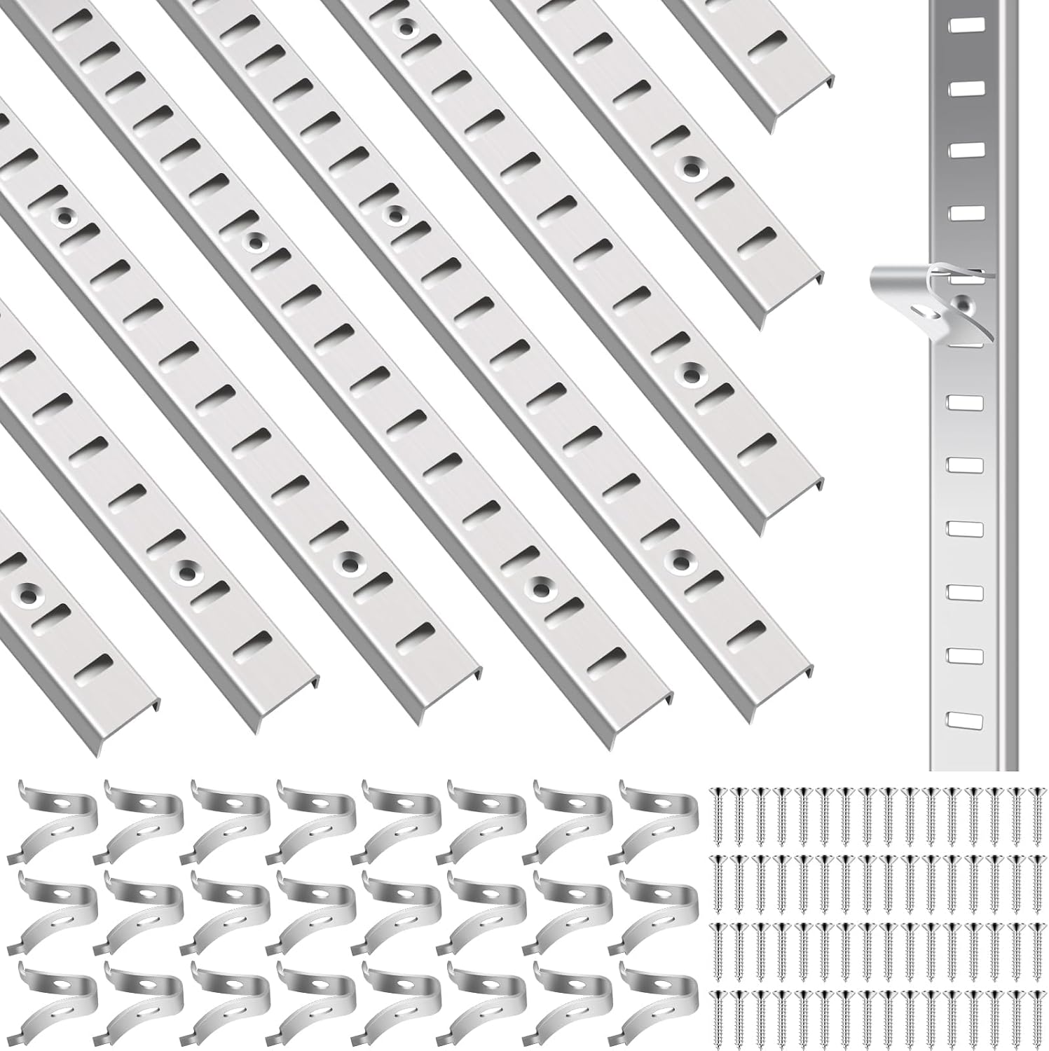 8 Pcs 40 Inch Shelf Pilaster Tracks for Adjustable Shelving