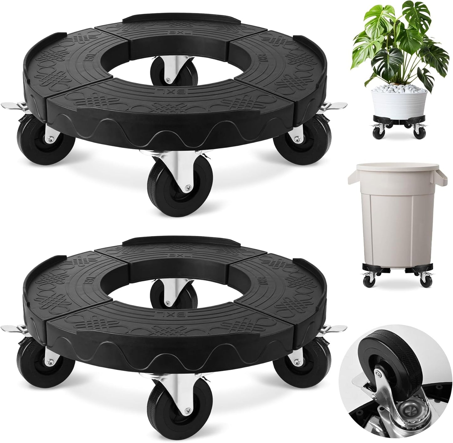 ToLanbbt Trash Can Dollies with 3 in Upgraded Wheels for Easy Moving