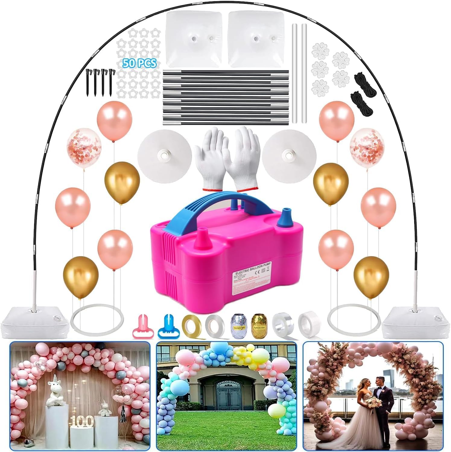 Balloon Arch Kit with Pump for Weddings and Parties