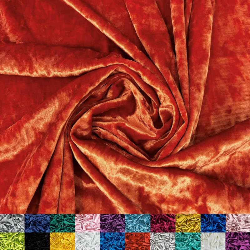 Stretch Crushed Velvet Fabric for Apparel, Upholstery & Decor