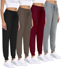 Women Joggers with Pockets Lightweight Sweatpants 4 Pack - Soft are