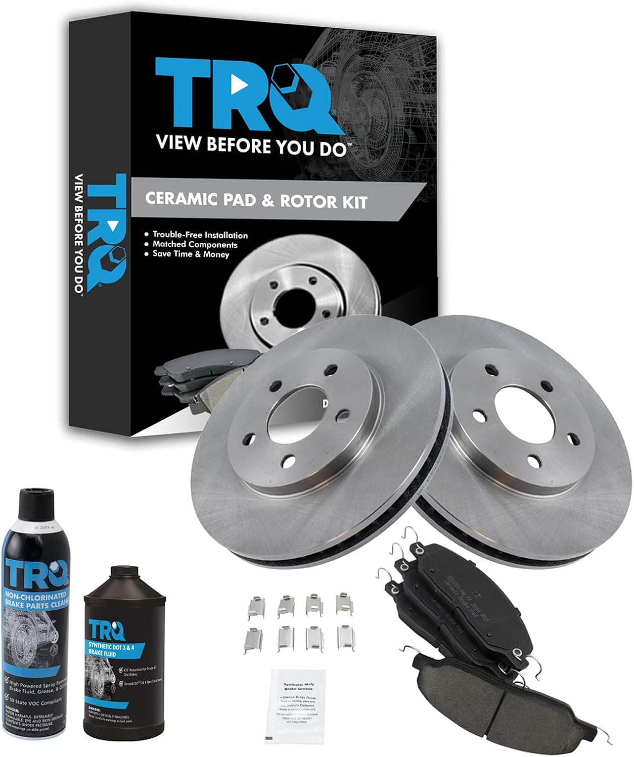 TRQ Front Brake Pad & Rotor Kit for 2005-2010 Ford Mustang
