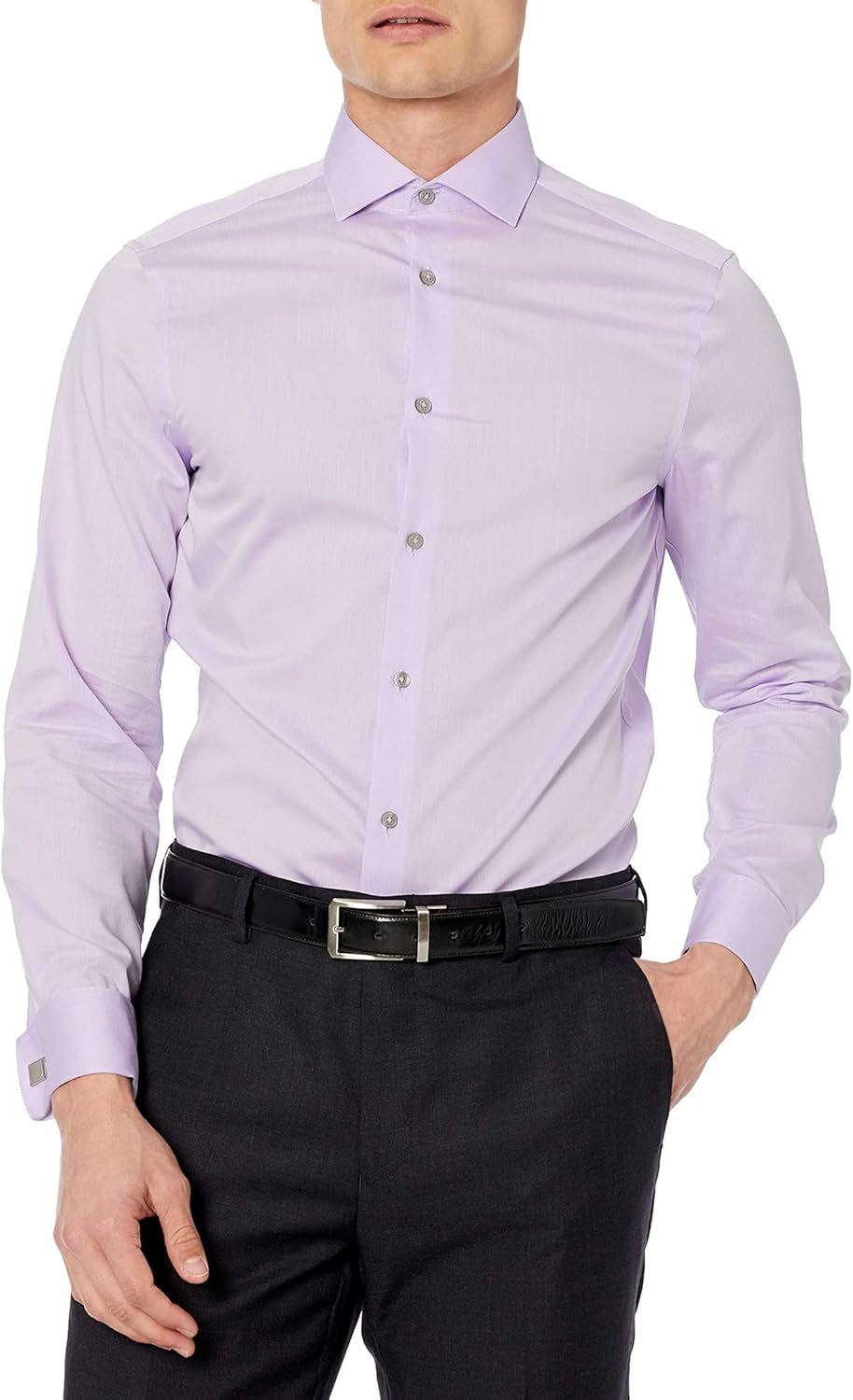 Calvin Klein Men's Slim Fit Non Iron Solid French Cuff Shirt