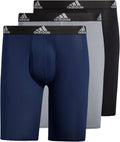 adidas Men's Performance 3-Pack Long Boxer Brief - All-Day Comfort due