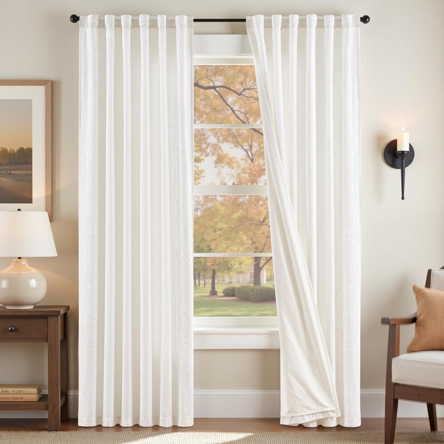 Winslow Lined Linen Curtains for Bedroom and Living Room Decor