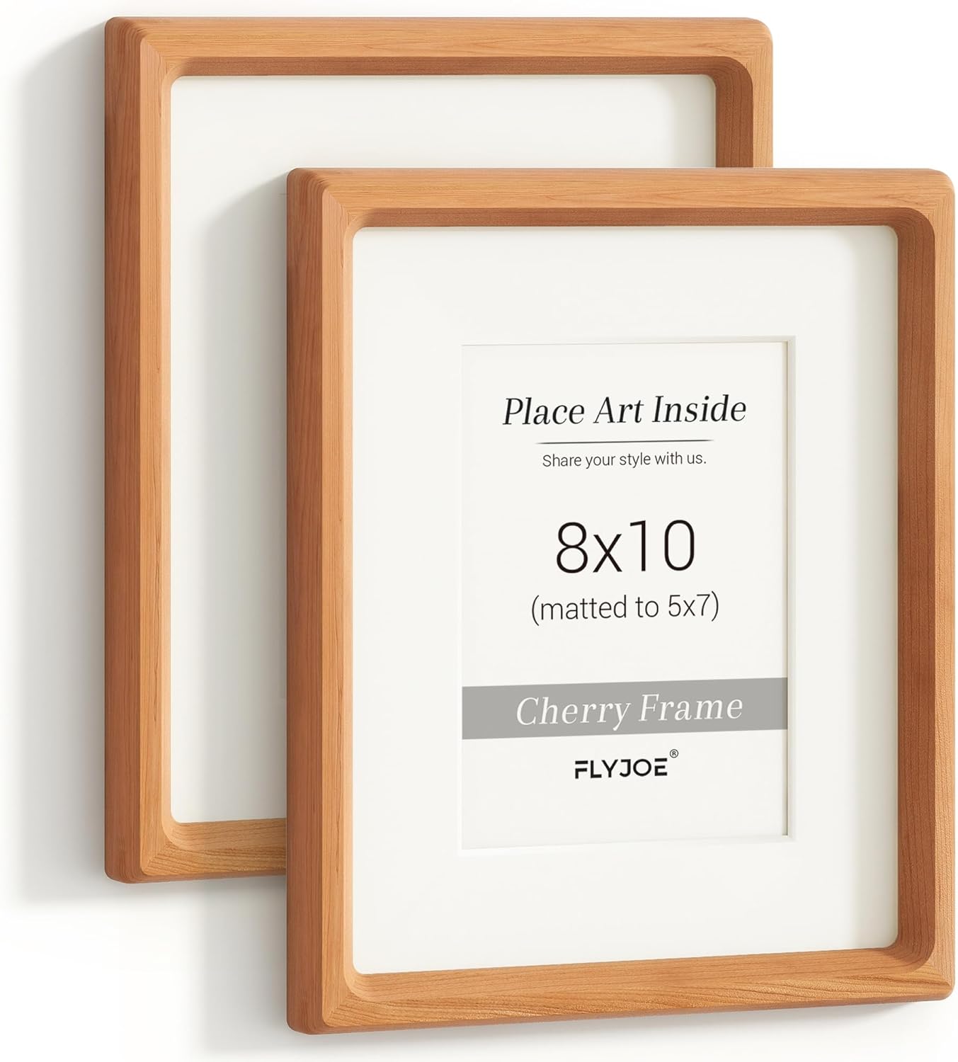 8x10 Picture Frame Set of 2 - USA-Sourced Cherry Wood Frames
