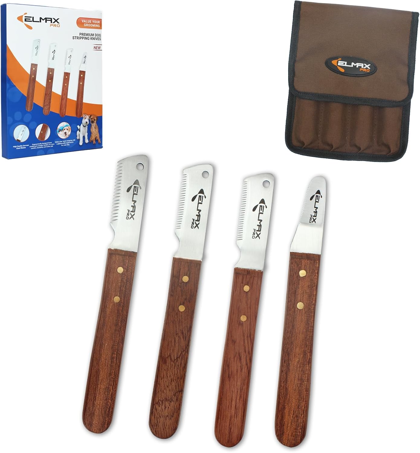Professional Slant Tooth Stripping Knife Set for Dog Grooming