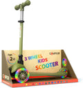 Neon Green Mini 3 Wheel Scooter for Kids with LED Wheels