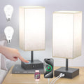 hansang Table Lamps Touch Lamp with USB A USB C Charging Port - 2 Pack