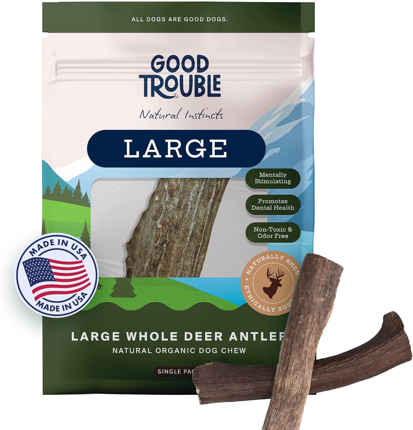 Premium Elk Antlers for Large Dogs - All-Natural Dental Chews