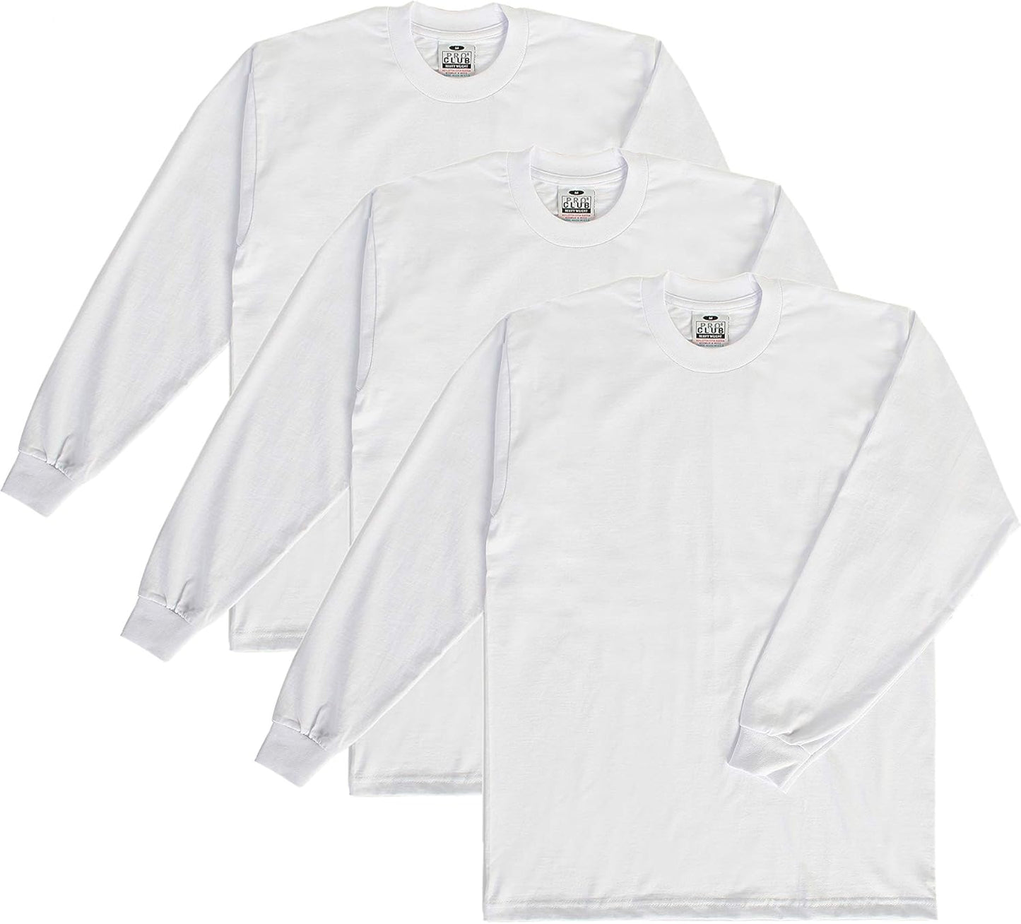 Pro Club Men's Heavyweight Cotton Long Sleeve Crew Neck T-Shirt