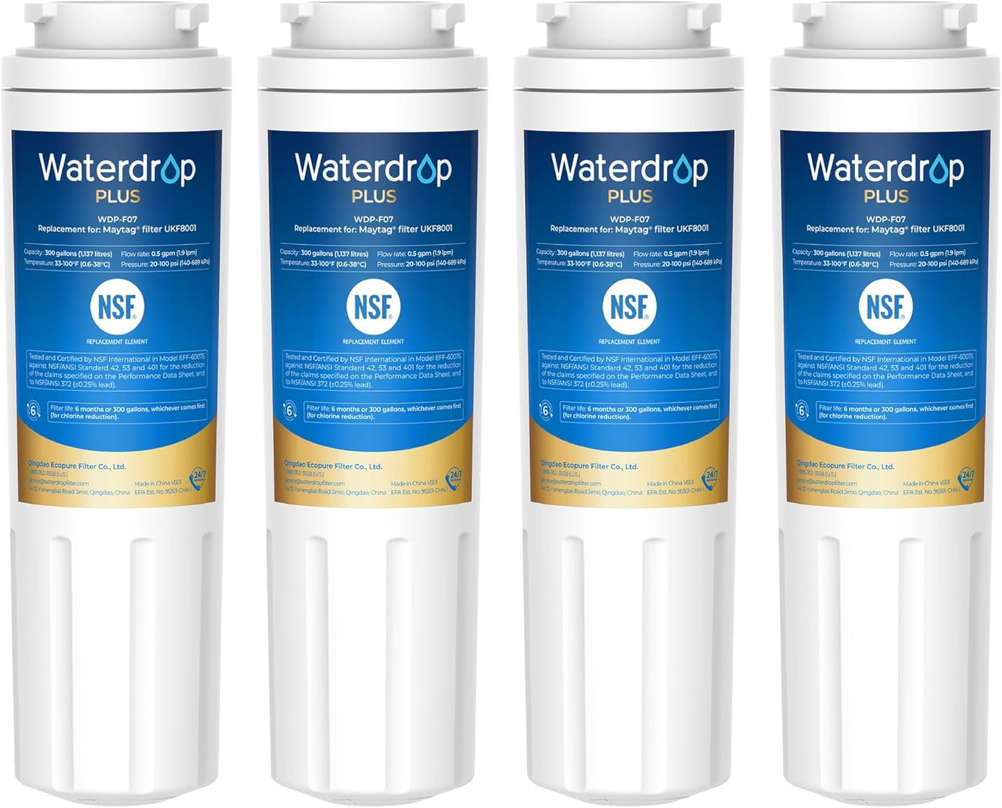 Waterdrop Plus UKF8001 NSF Certified Water Filter for Refrigerators