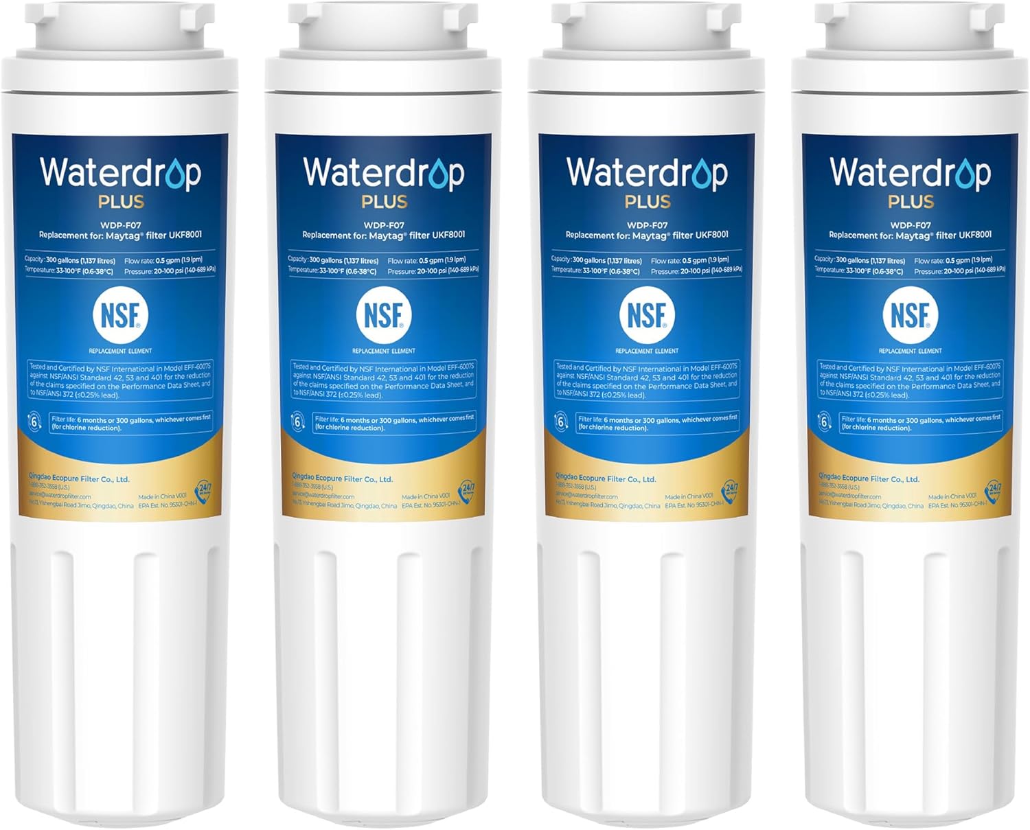 Waterdrop Plus UKF8001 NSF Certified Water Filter for Refrigerators