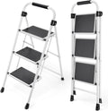Folding Step Ladder with Wide Anti-Slip Pedal and Handrail