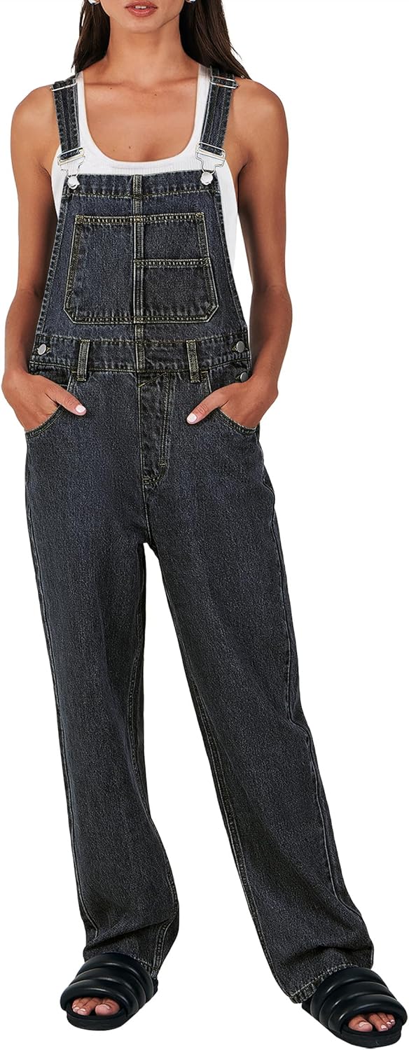 Stylish Loose Fit Denim Overalls for Women by ANRABESS
