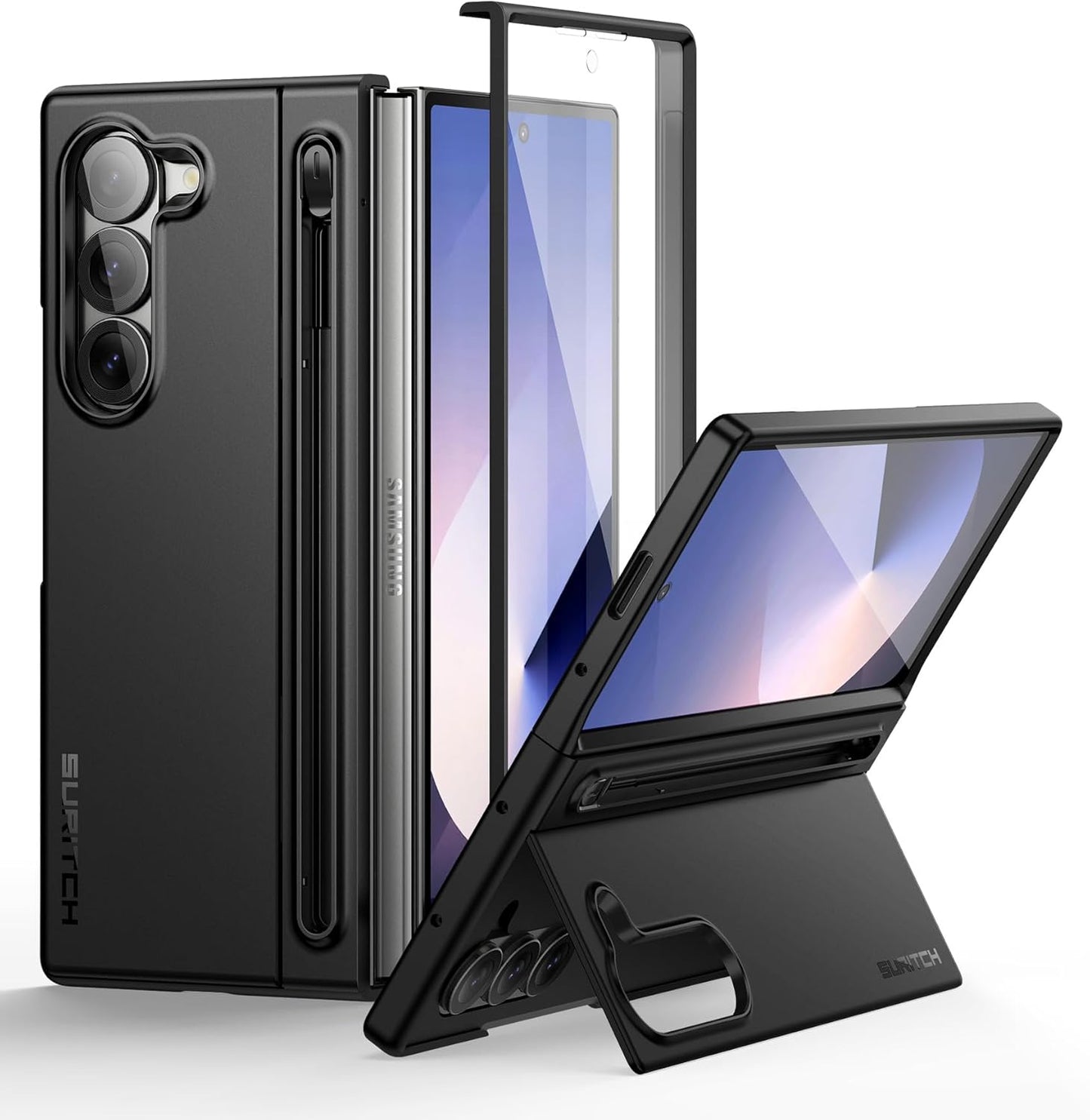 SURITCH Samsung Galaxy Z Fold 6 Case with Kickstand and S Pen Holder