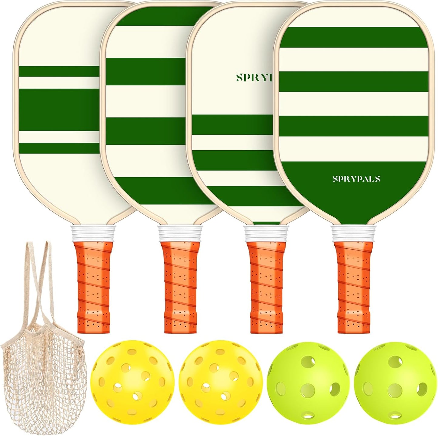 Pickleball Paddles Set of 4 with Balls and Carry Bag