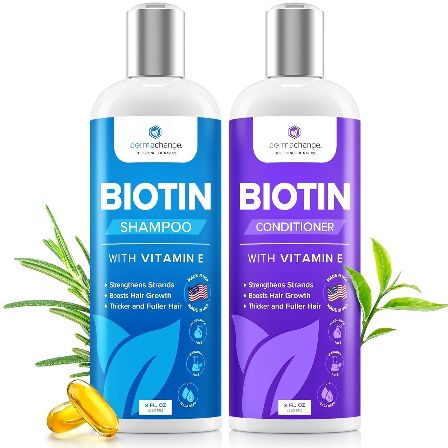 Hair Growth Biotin Shampoo and Conditioner for Thicker Hair