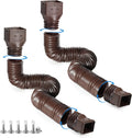 Brown 2-Pack Rain Gutter Downspout Extensions Flexible - Extends 21