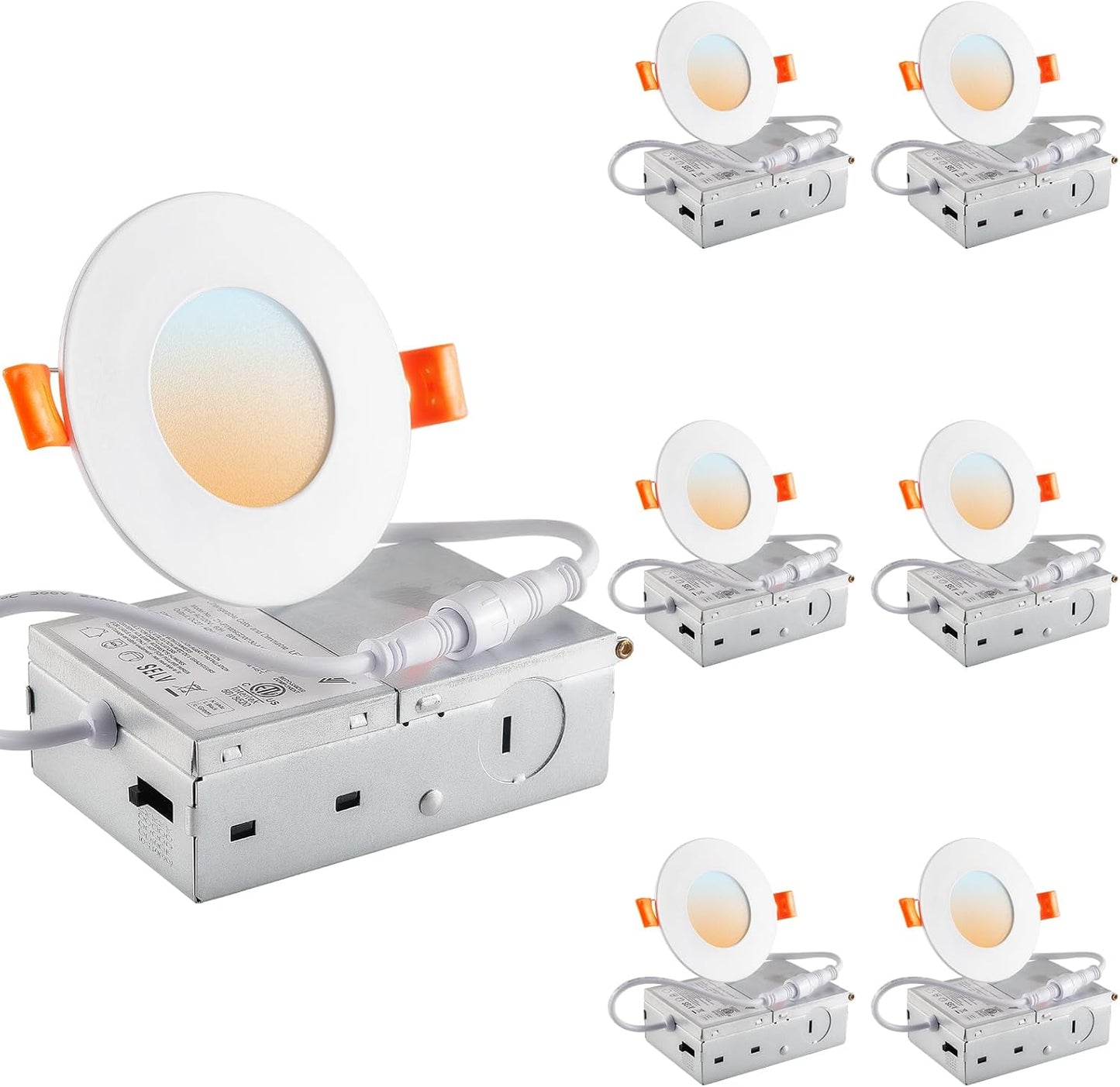 DLLT LED Recessed Ceiling Light: 6 Pack 3 Inch Slim Lighting