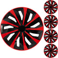 4 Pack Red 16in Hubcap Wheel Cover Replacement - Universal Fit