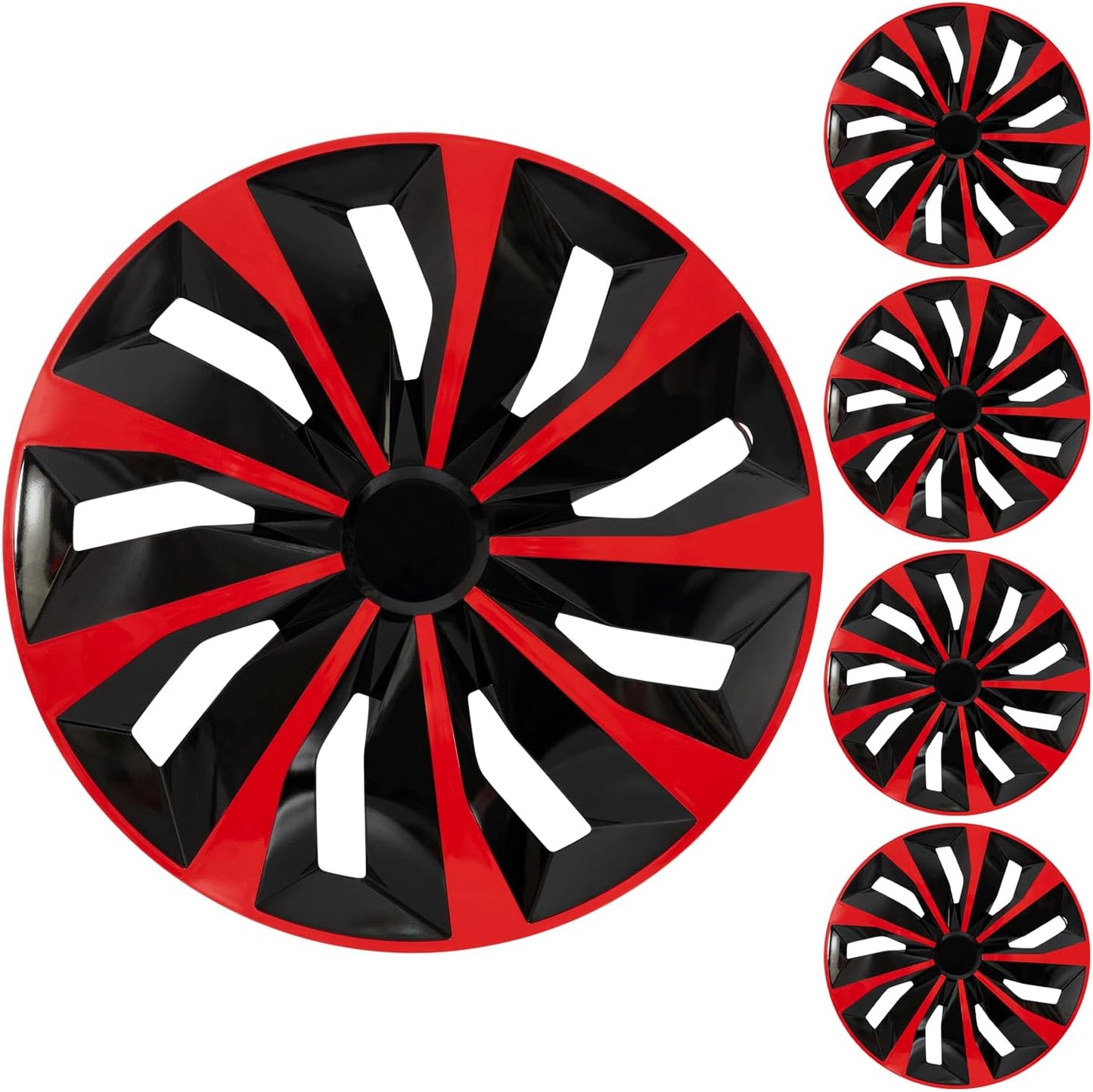 4 Pack Red Hubcap Wheel Cover Replacement for 16Inch Wheels
