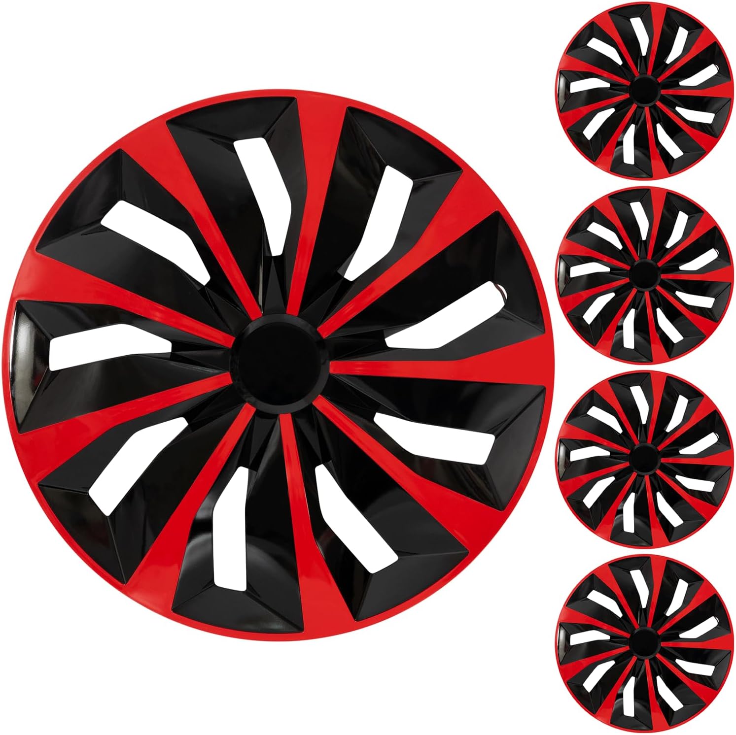 4 Pack Red Hubcap Wheel Cover Replacement for 16Inch Wheels