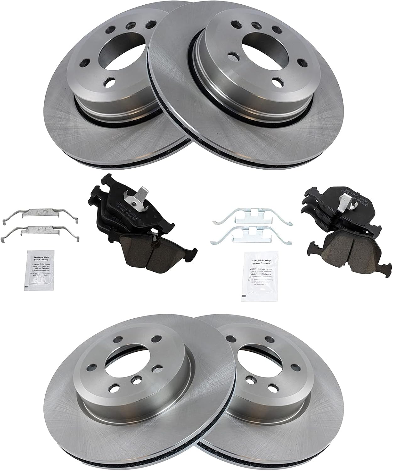 TRQ Front and Rear Brake Pad & Rotor Kit for BMW X3 2004-2010